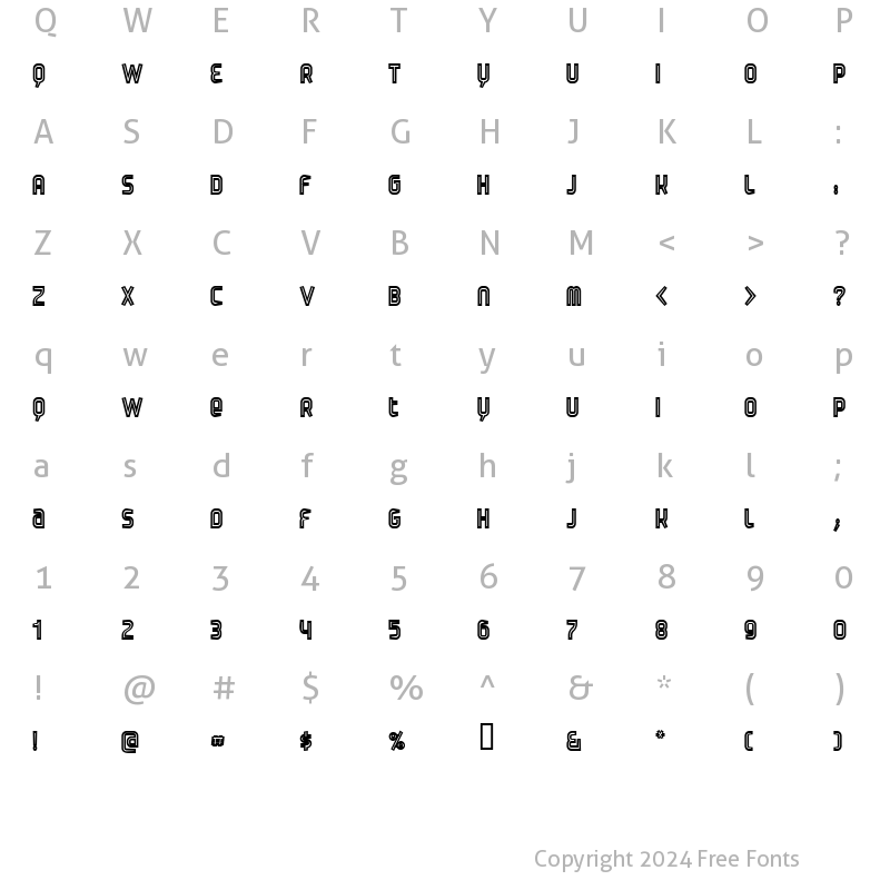 Character Map of Danoutline Regular