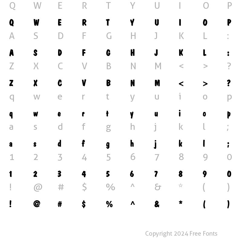 Character Map of Danto Bold