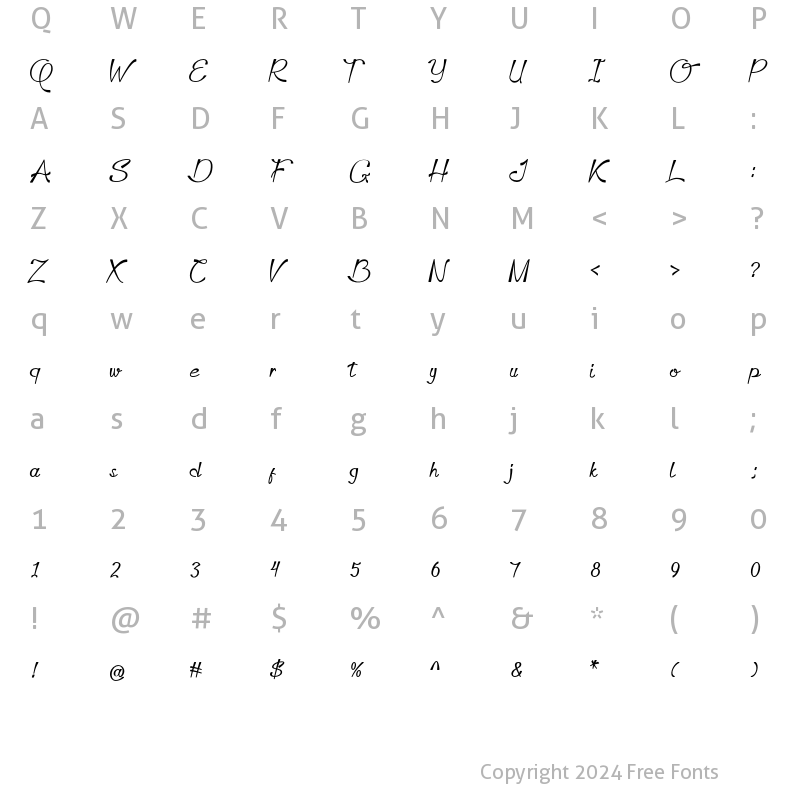 Character Map of Dapka Regular