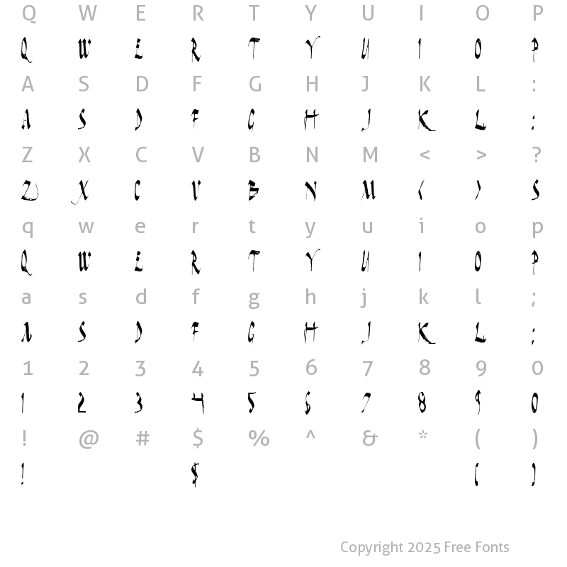 Character Map of Dark Horse Condensed Condensed