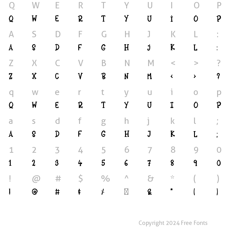 Character Map of Dark LIght Regular