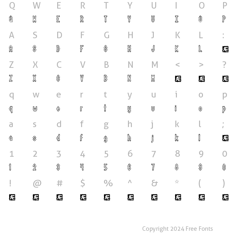 Character Map of Dark Side BRK Regular