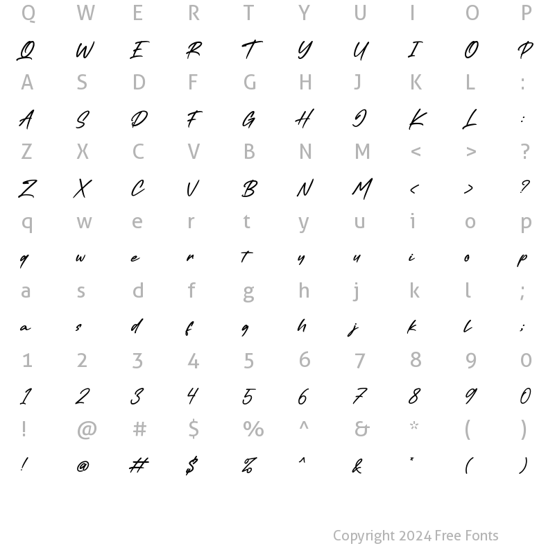 Character Map of Dark Twenty Regular