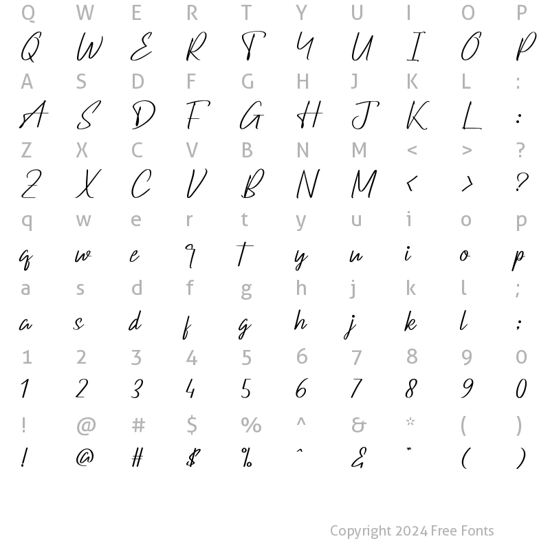 Character Map of Darkboats Regular