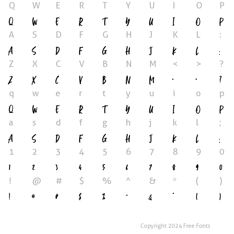 Character Map of Darkside All Caps Bold