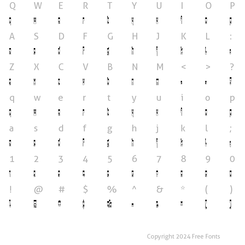 Character Map of Darkside Bright Regular