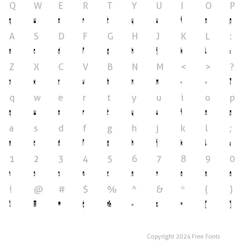 Character Map of Darkside Regular