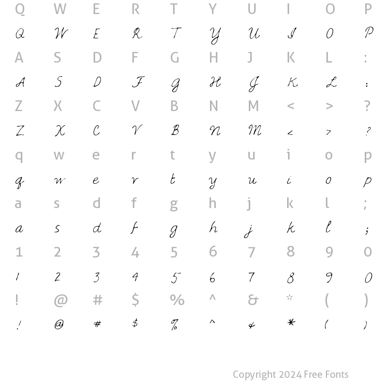 Character Map of DarlenesHand Regular