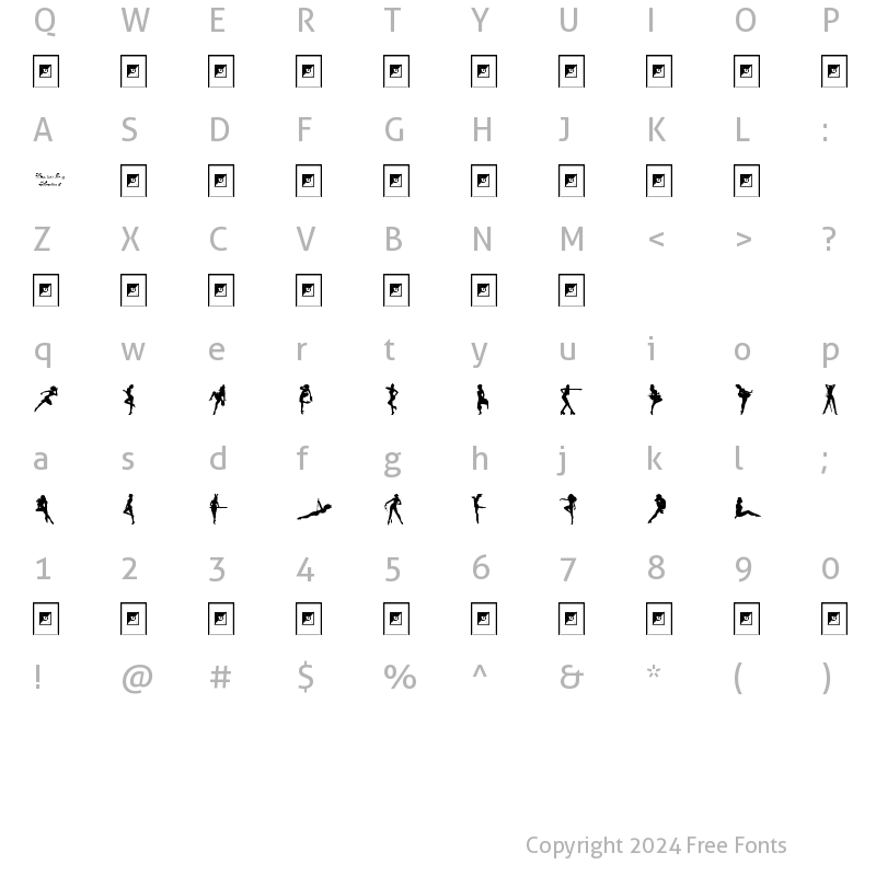Character Map of Darrians Sexy Silhouettes 2 Regular