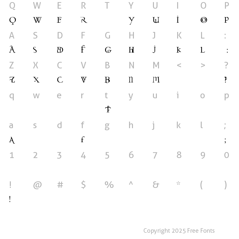 Character Map of Darwin Plain Regular