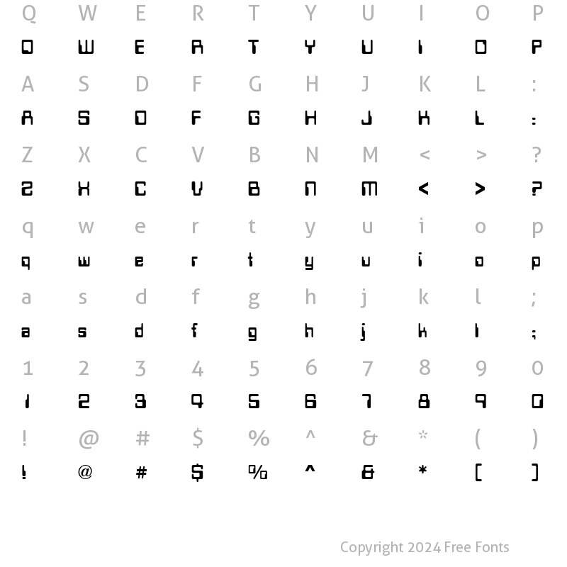 Character Map of Datalook Regular