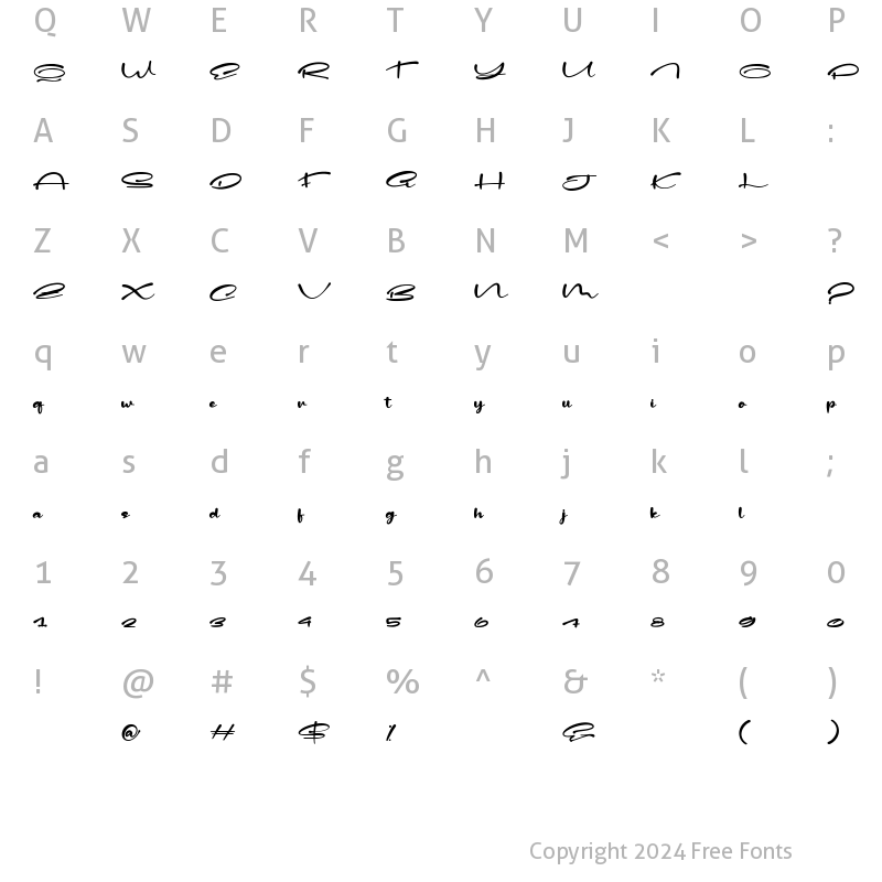 Character Map of Datho Ostma Regular