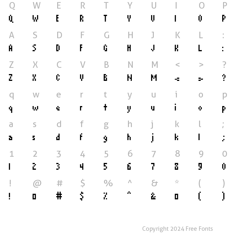 Character Map of David Device regular