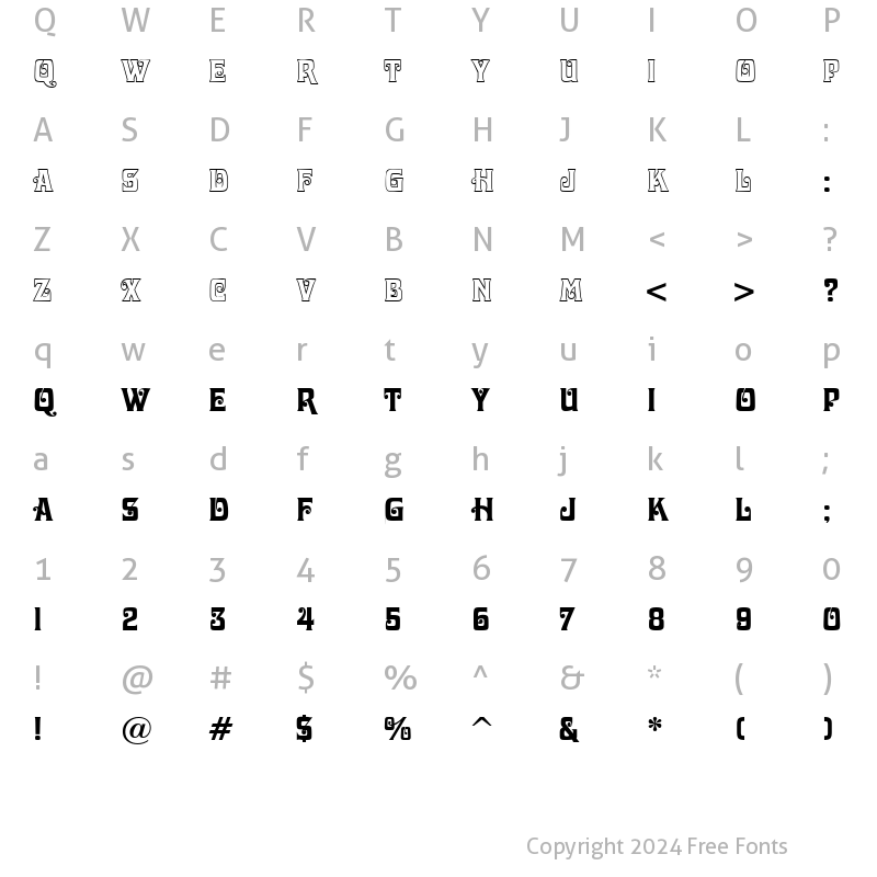 Character Map of Davida Cyr Regular