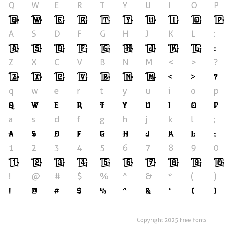 Character Map of DavidaIniD Regular