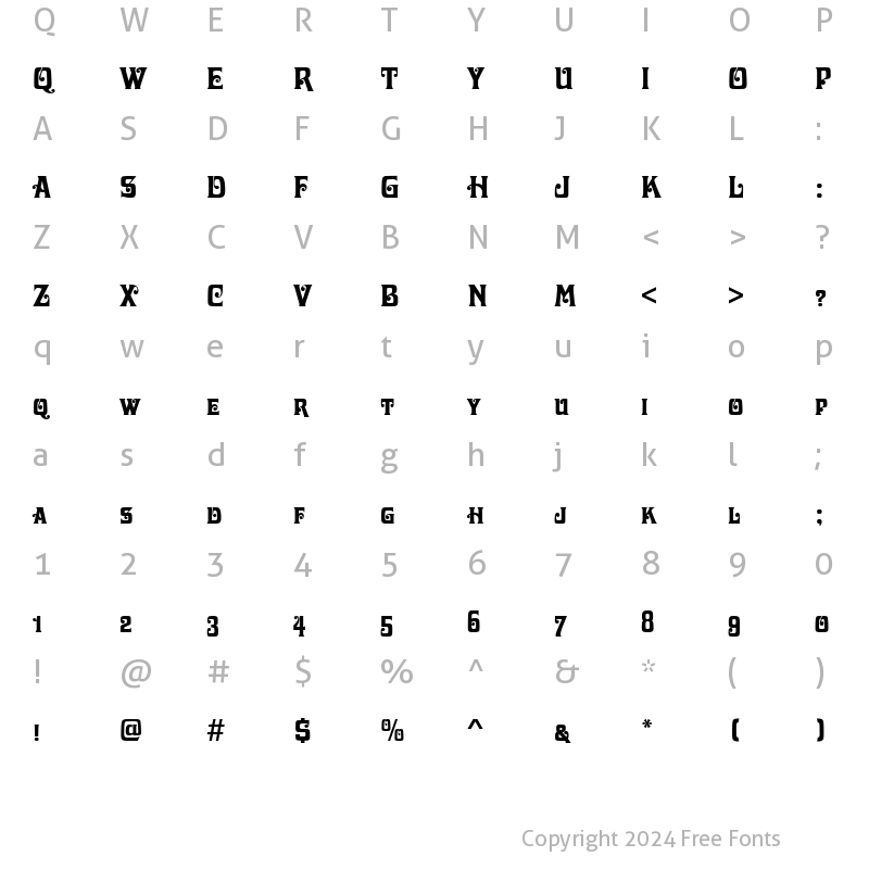 Character Map of DavidaSCD Regular