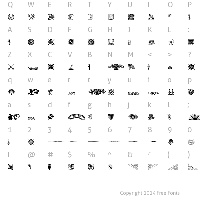 Character Map of Davys-Dingbats Regular