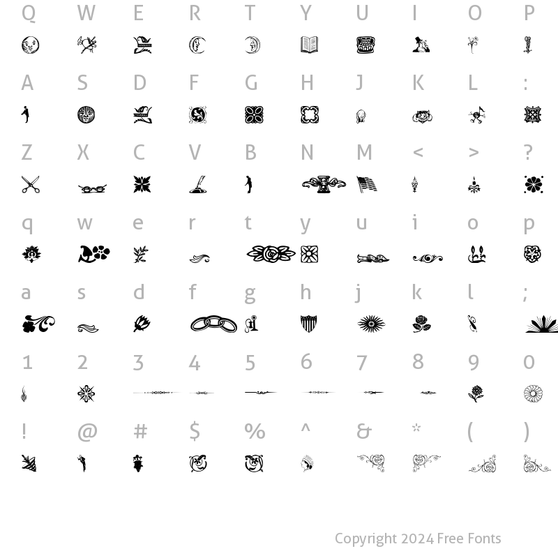 Character Map of DavysDingbats Medium