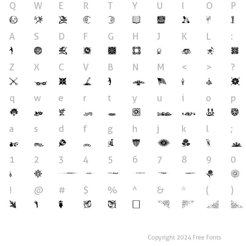 Character Map of DavysDingbats1 Regular