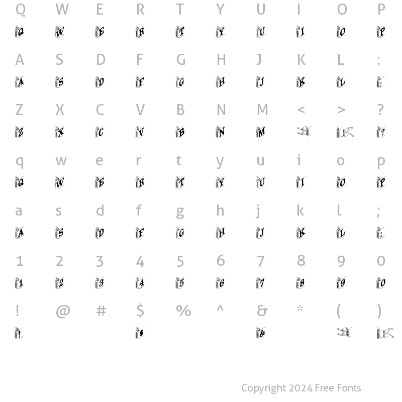 Character Map of DavysRibbons Regular