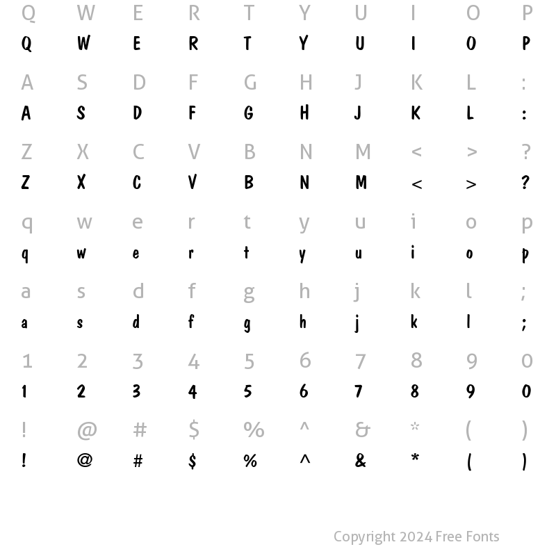 Character Map of DawnCastle Regular