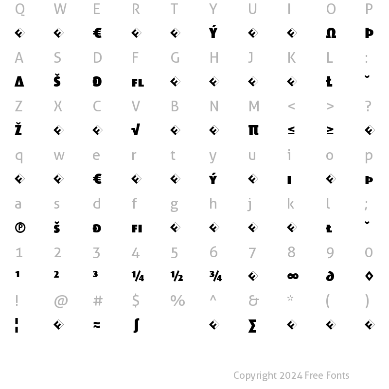 Character Map of Dax-BlackCapsExp Regular