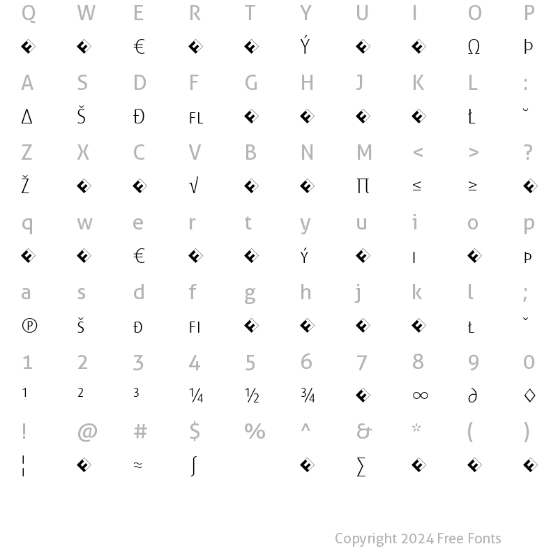 Character Map of Dax-LightCapsExp Regular