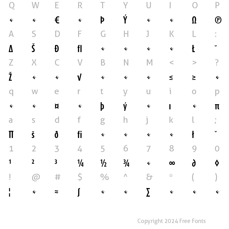 Character Map of DaxCompact-BoldExpert Regular