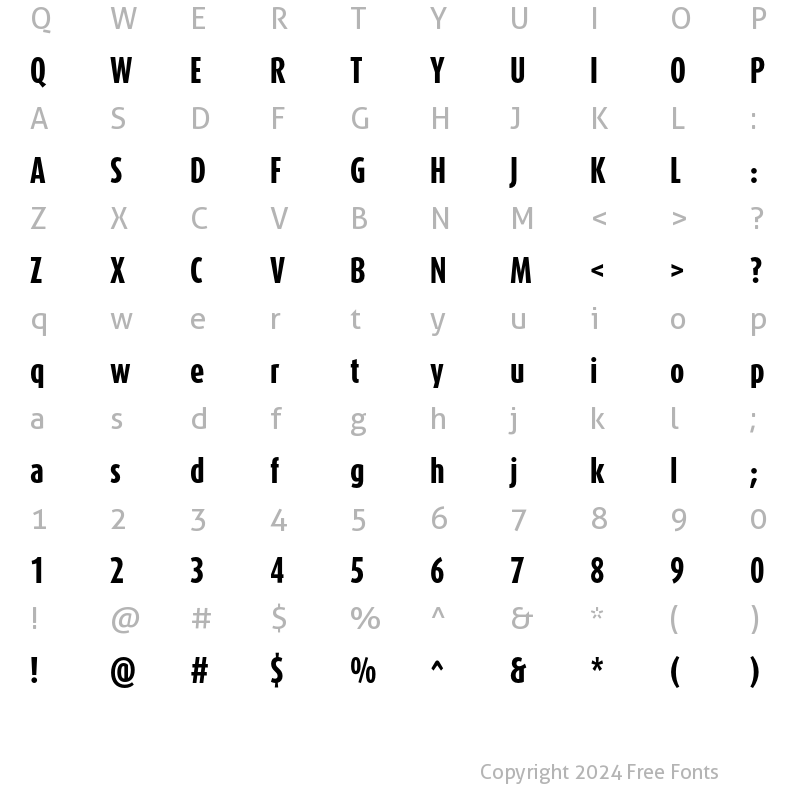 Character Map of DaxCompact-ExtraBold Regular