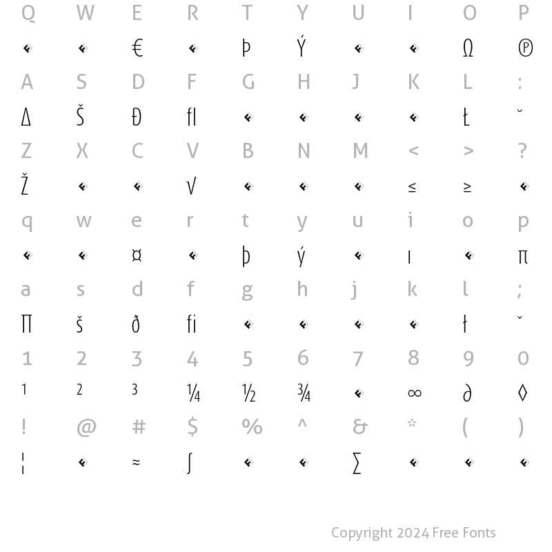 Character Map of DaxCompact-LightExpert Regular