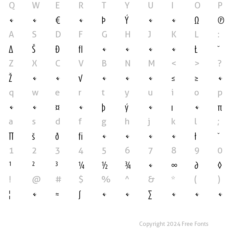 Character Map of DaxCompact-RegularExpert Regular