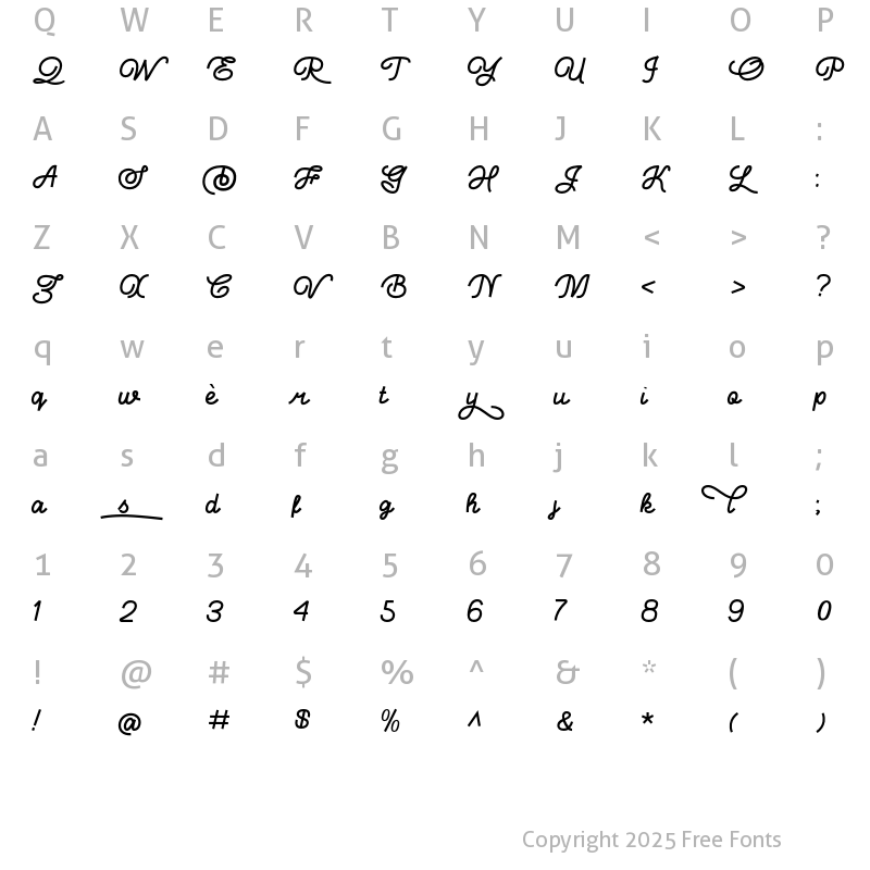 Character Map of Daylosta Demo Regular