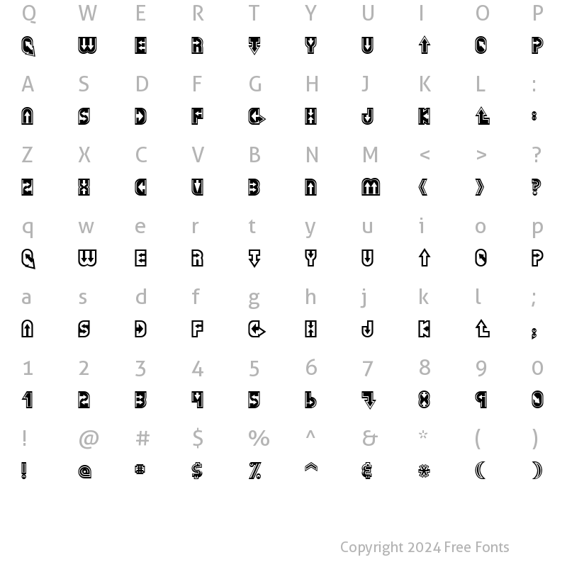 Character Map of Dazey Regular