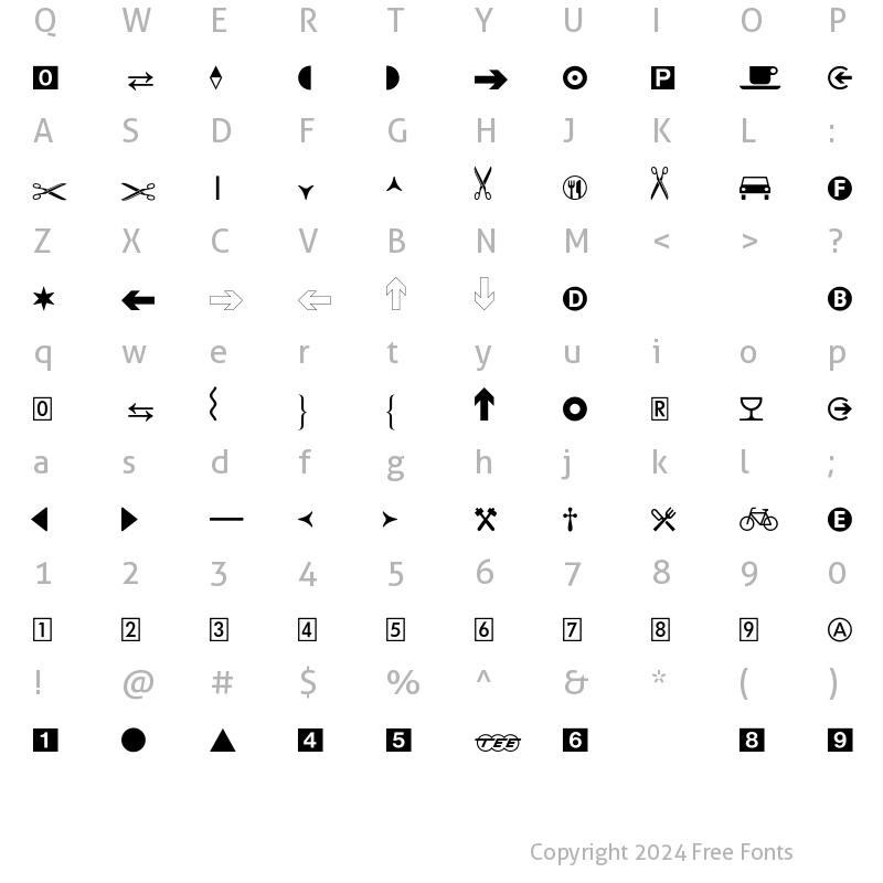 Character Map of DB Pi Two BQ Regular