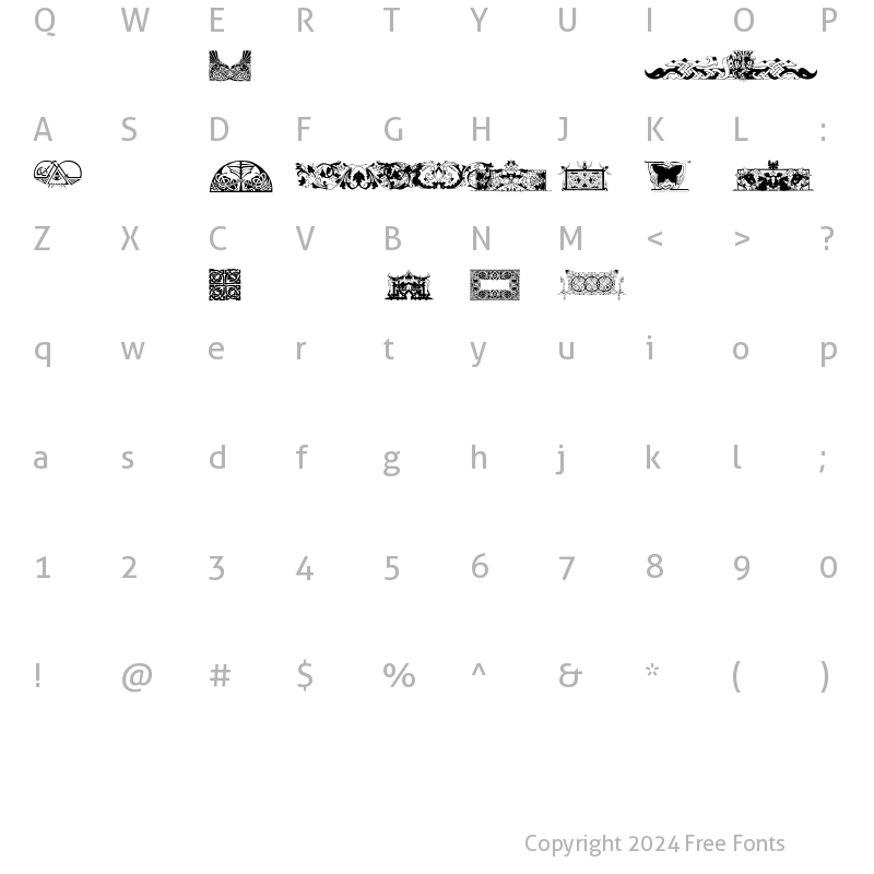 Character Map of DBL Celtic Regular