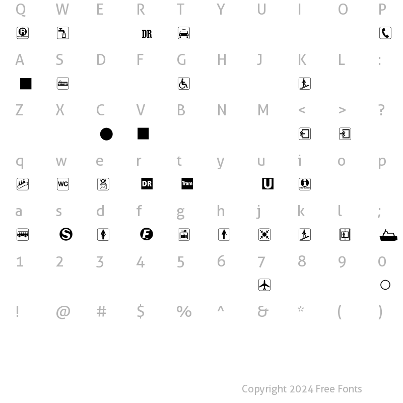 Character Map of DBSystem PictNeu Regular