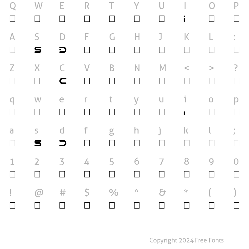 Character Map of DCSi Regular