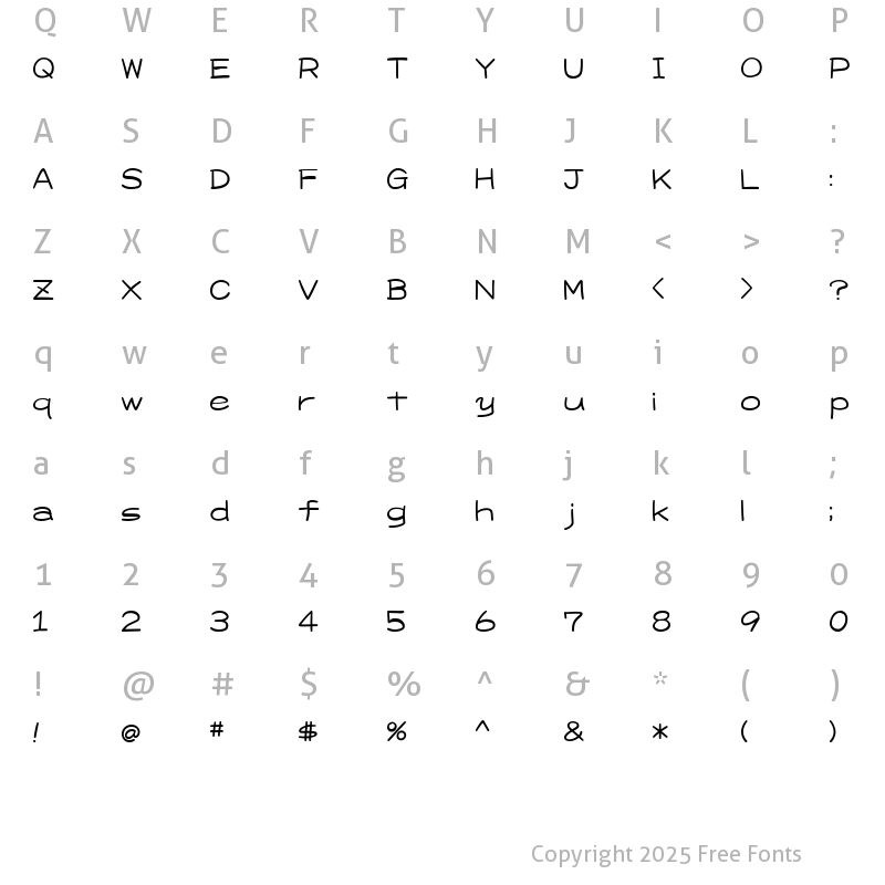 Character Map of DD BRILLIANT2UAlp Regular