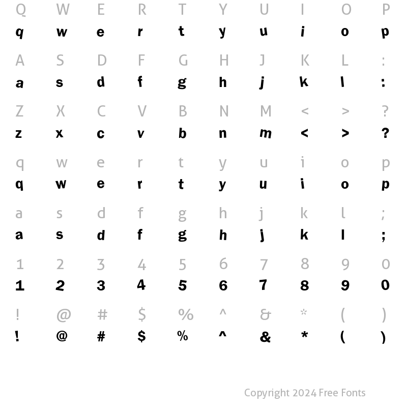 Character Map of DdaftT-lowercase DdaftT-lowercase