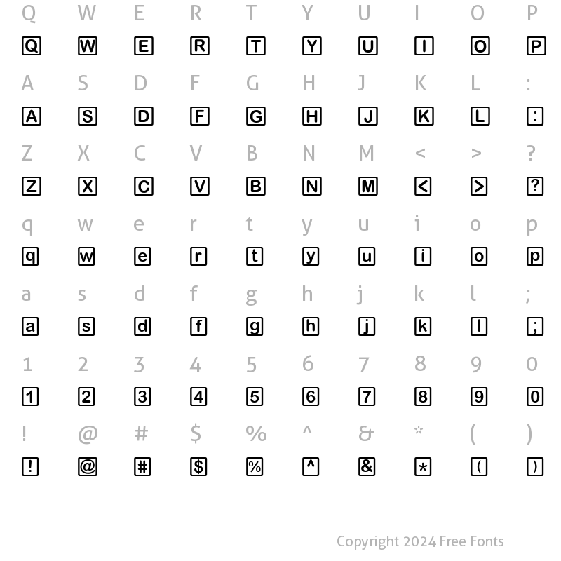 Character Map of DDD Round Square Regular