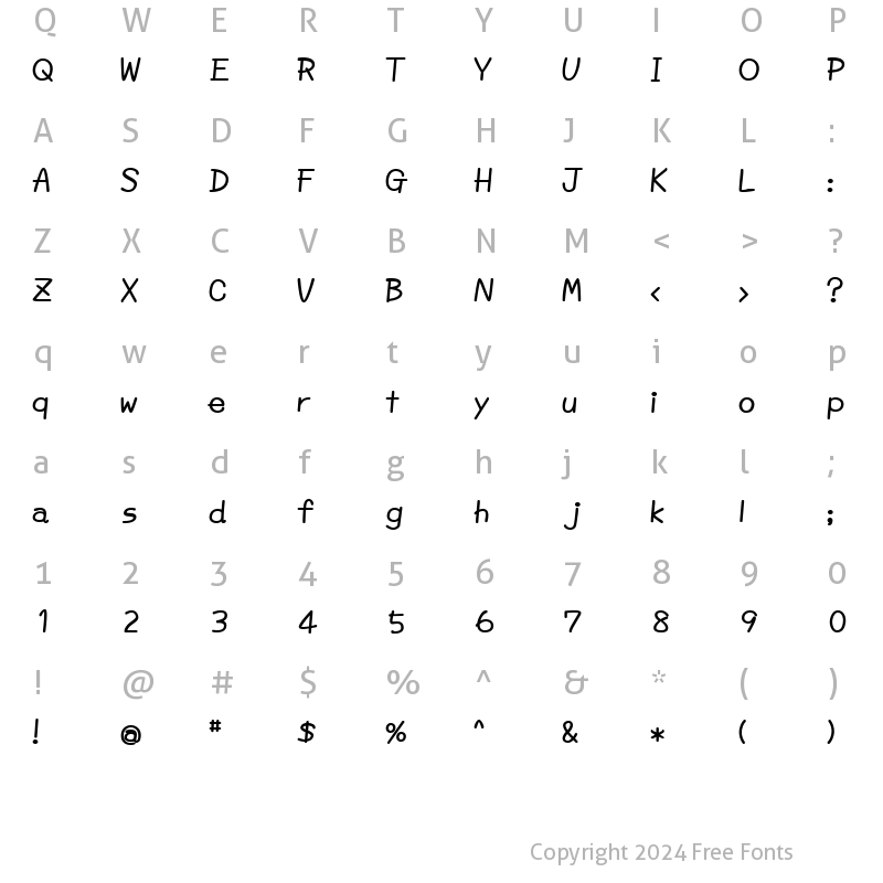 Character Map of DDmerrow Regular