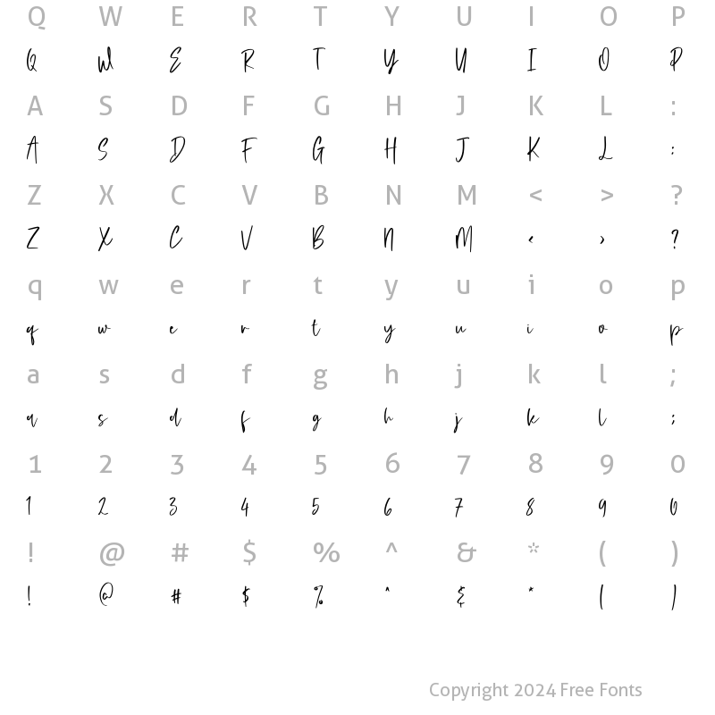 Character Map of De Basto Regular