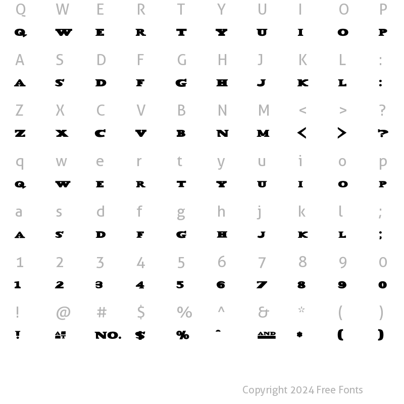 Character Map of Dead MuleCanyon Regular