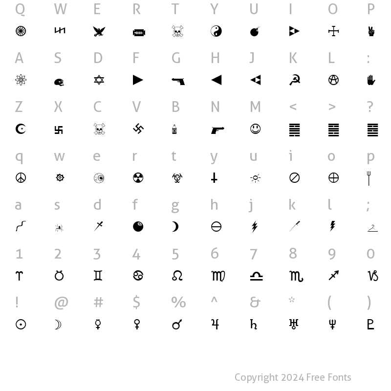 Character Map of DeadEndDingbatsSSi Regular