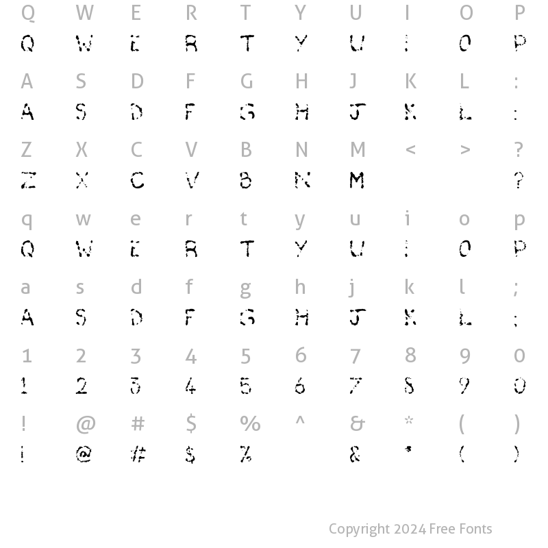 Character Map of Deaf As A Post Regular