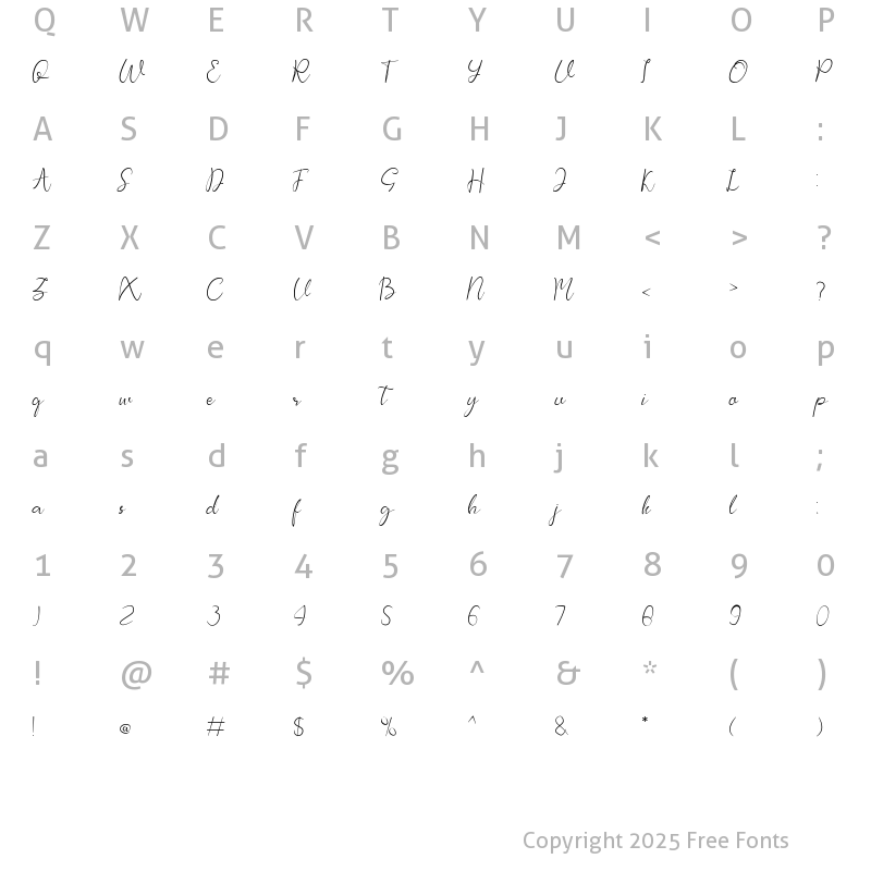 Character Map of Dealega Regular
