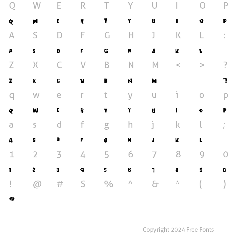 Character Map of Deanna Regular