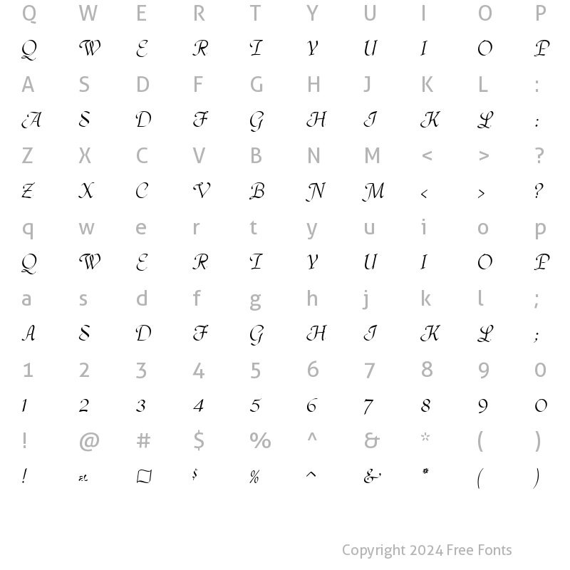 Character Map of DeannaSwash Regular