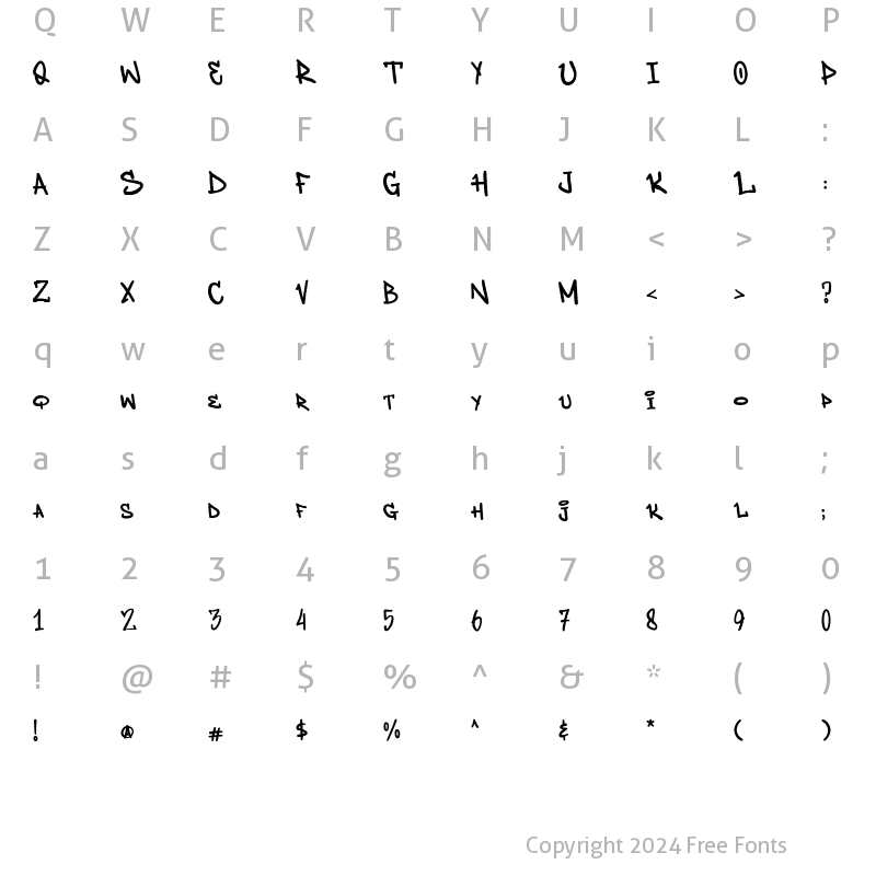 Character Map of Deardorf Regular