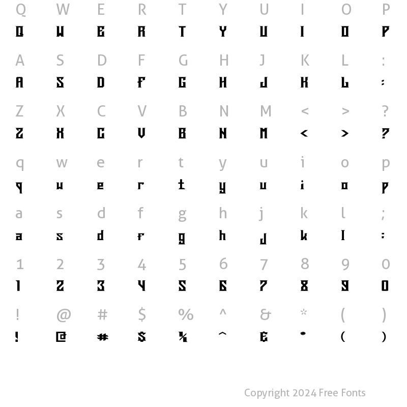 Character Map of DearGod Regular